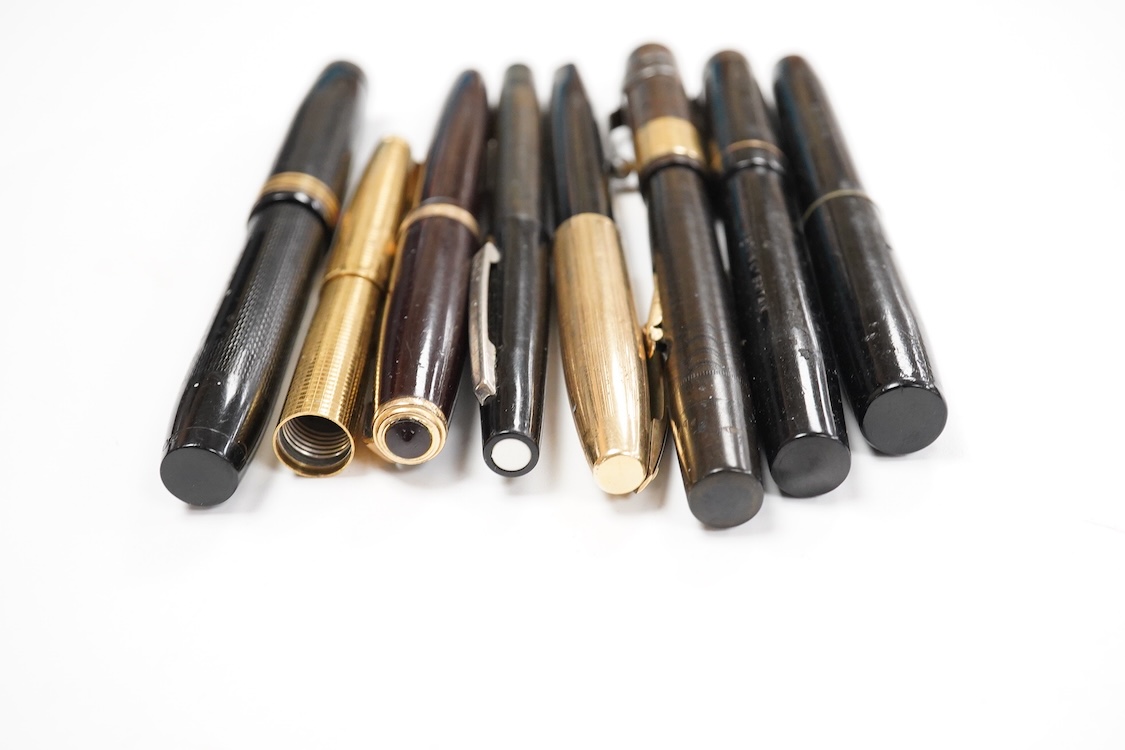 A small collection of pens to include Onoto Magna, missing clip